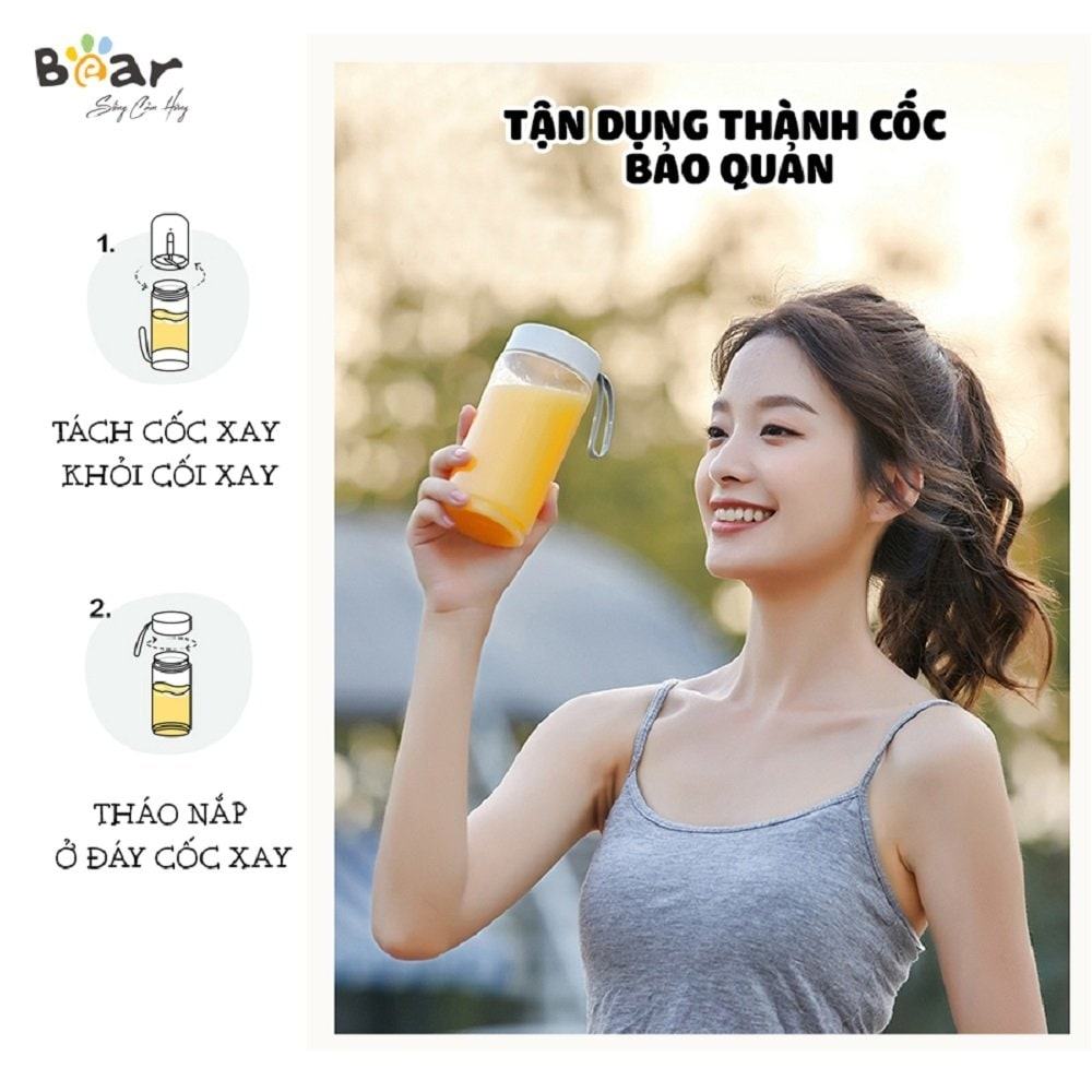 Máy xay sinh tố cầm tay Bear 350ml BL-B35V1 giúp người dùng tiết kiệm thời gian