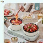 Bộ bếp điện đôi đa năng Bear SB-BD02N kèm nồi chảo - Ảnh 12