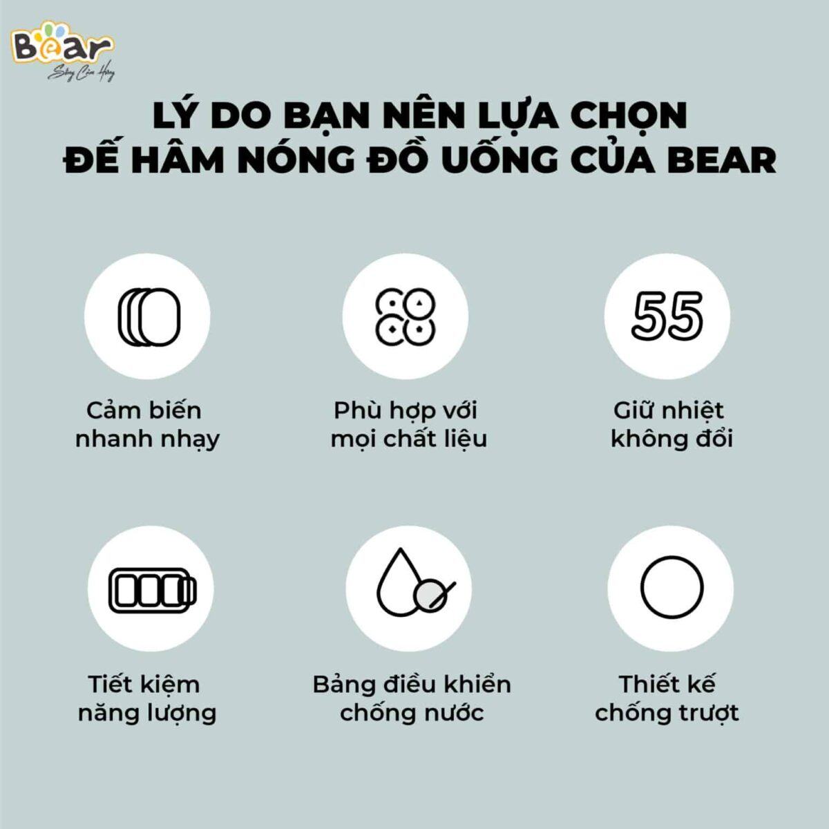 Đế làm nóng đồ uống Bear DRBD-C16J5 (Bản Quốc Tế) - Ảnh 2