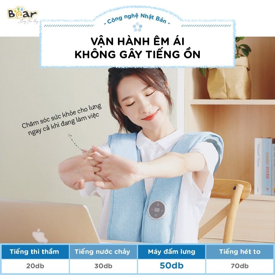 Máy đấm lưng massage Bear MA-B01V1 vận hành êm ái cho tinh thần sảng khoái