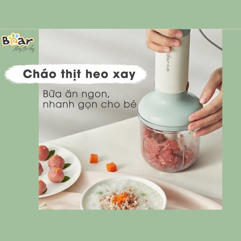 Bộ máy xay cầm tay đa năng Bear JBQ-B50E1 có 3 cối xay riêng biệt