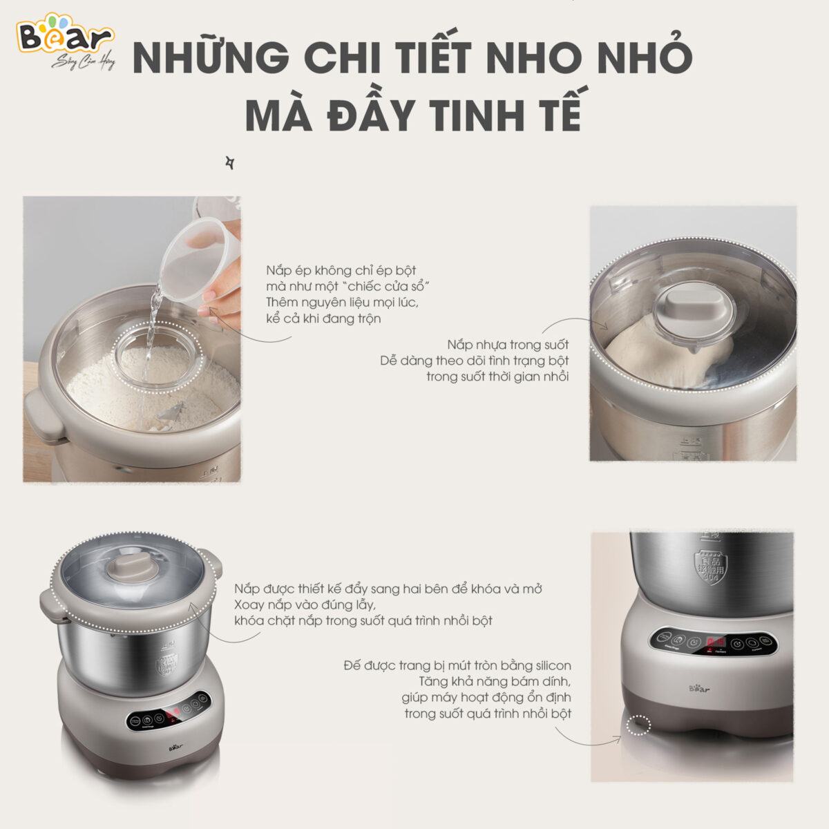 Máy trộn bột Bear 7L DM-B70V1 (Bản Quốc Tế) - Ảnh 8