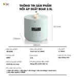 Nồi áp suất điện Bear 2,5L SB-AS25L (Bản Quốc Tế) - Ảnh 14