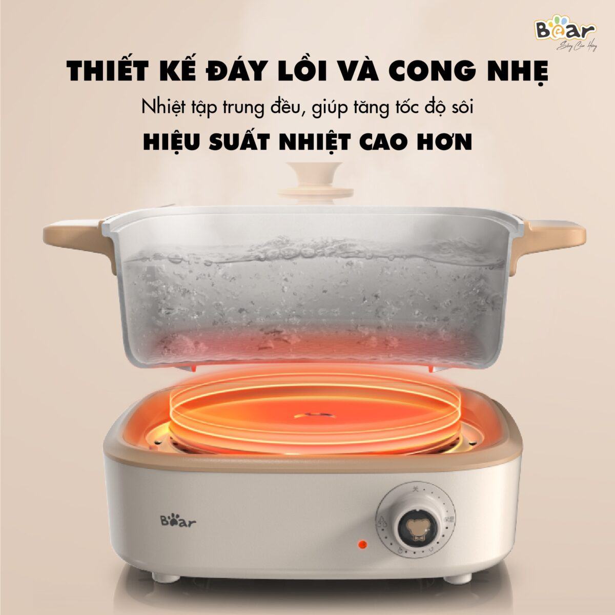Nồi lẩu điện đa năng Bear 4L DHG-C40M1 (Bản Quốc Tế) - Ảnh 9