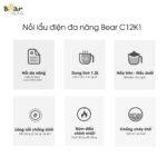 Nồi lẩu điện mini Bear đa năng 1,2L DRG-C12K1 (Bản Quốc Tế) - Ảnh 9