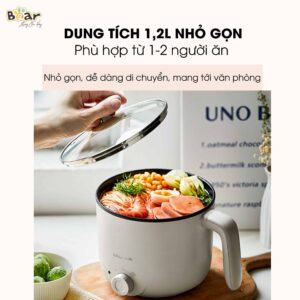 Nồi lẩu điện đa năng 1.2L Bear DRG-C12K1 dung tích 1.2L đủ cho gia đình 2 người