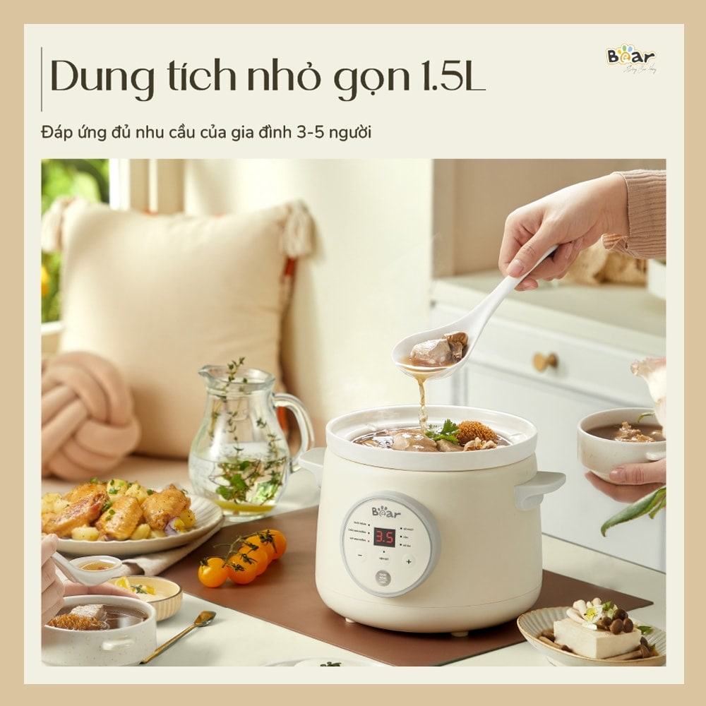 Nồi nấu chậm Bear 1,5L SB-NNC15