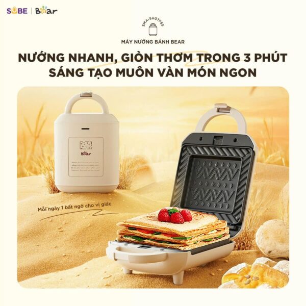 Máy nướng bánh 2 khay Bear SMA-5H07F55 (Bản Quốc Tế)